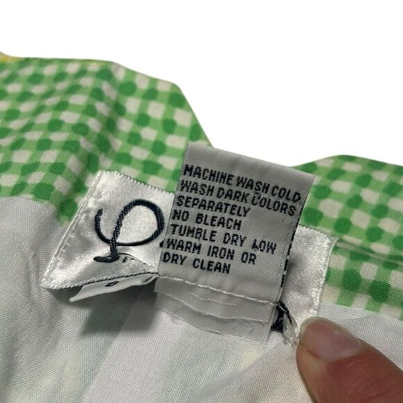 Vintage Lilly Pulitzer 🐸 Frog Print Green Yellow Ankle Pants High Rise Cropped - Picture 10 of 16